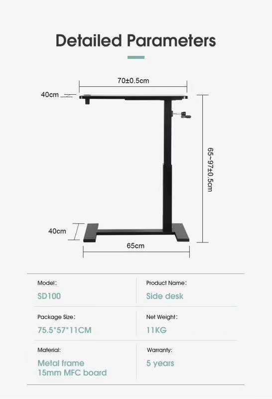 Movable Adjustable Height Side Table from China factory small-space productivity -Vakadesk