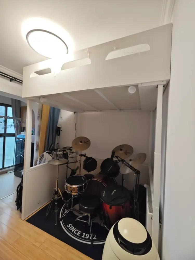 Electric adjustable height loft bed B01 with Drums _02 -Vakadesk (1)