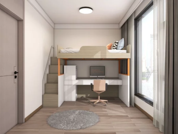 Electric height adjustable loft bed B01 02 -Vakadesk