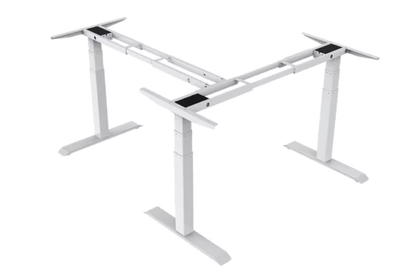 Electric motor driven height adjustable L-shape 90° desk frame 31 -Vakadesk