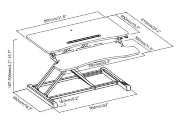 Standing desk converter TT200 -Vakadesk 33