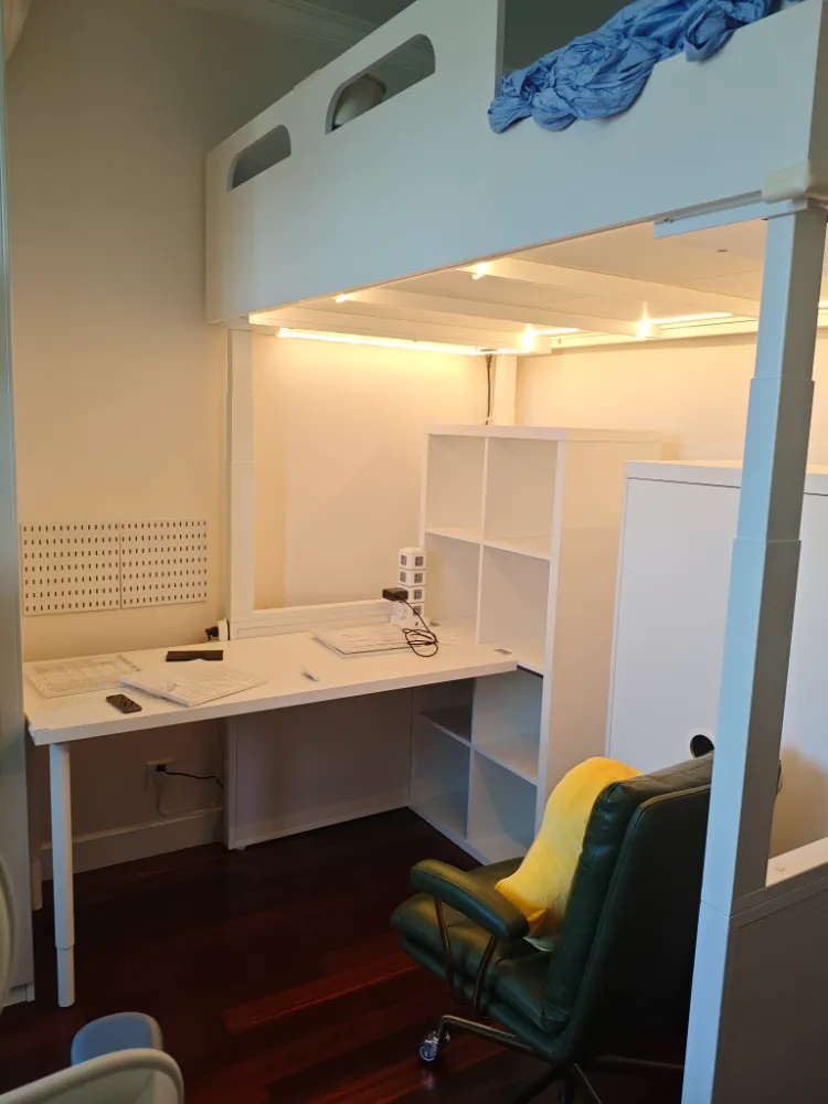 How to work from home in small home space setting Volex motorized loft bed Live-Work Suite