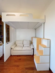 Volex lift up bed create a cozy spot in compact single studio apartment
