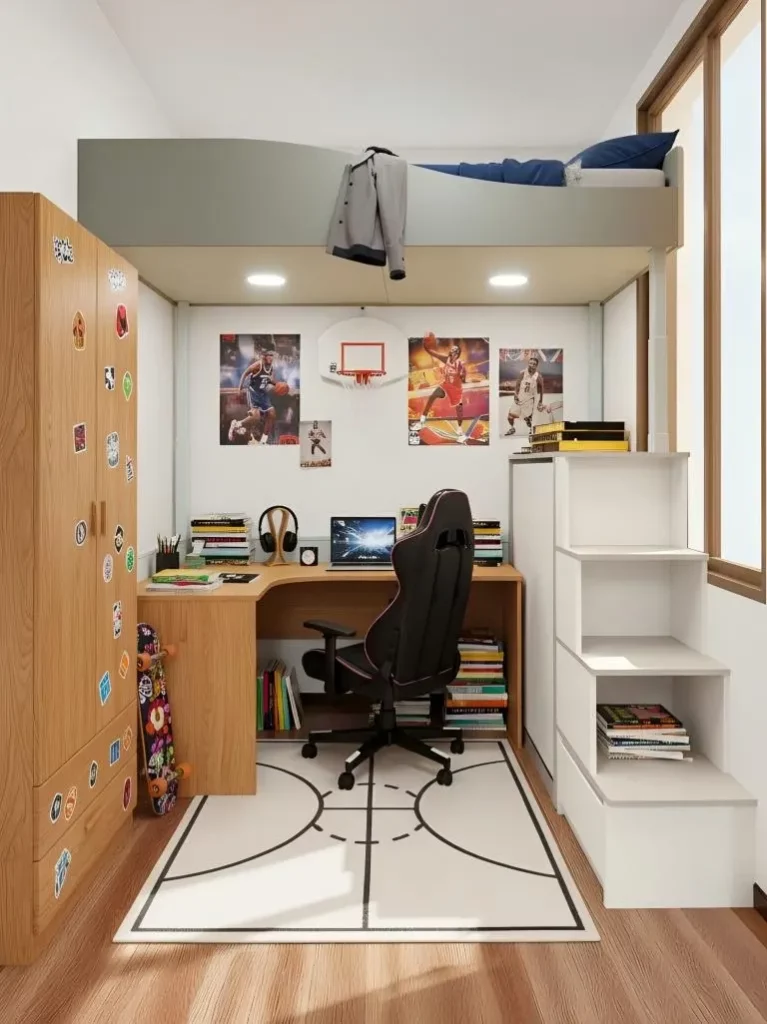 Volex electric lifting loft bed from height adjustable bed manufacturer Vaka China (1)