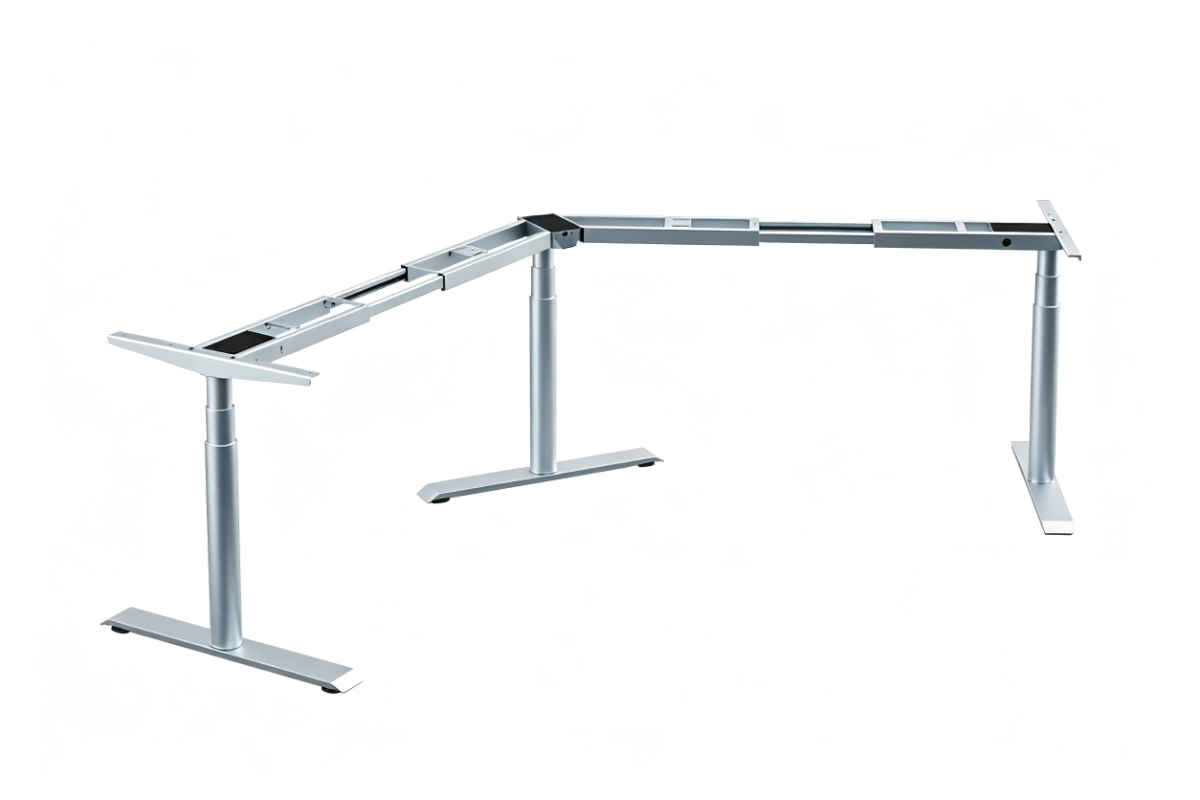 Electric 3-leg L-shape 3-motor standing desk frame from China supplier Vaka 2