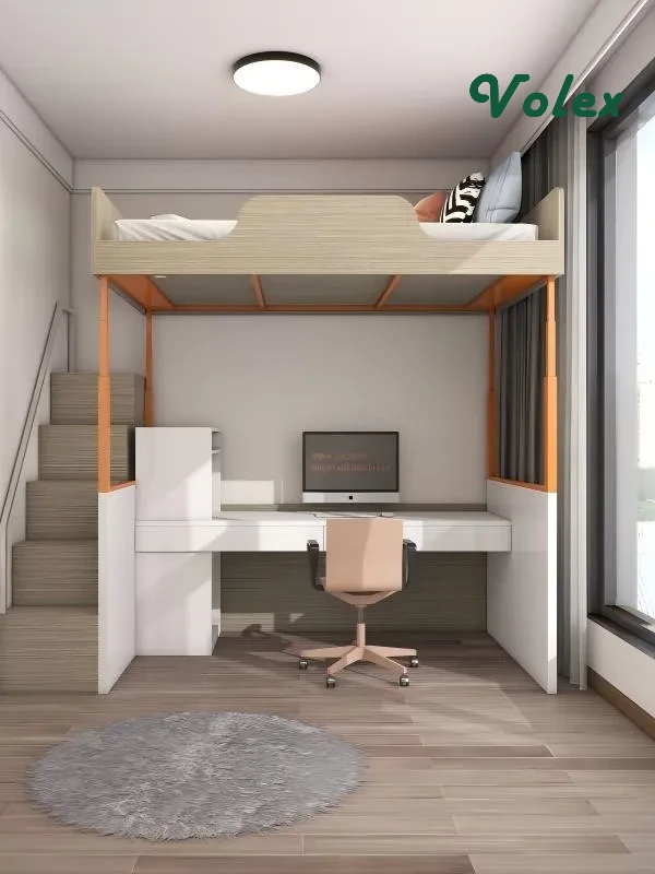 Electric height adjustable loft bed B01 01 -Vakadesk(2) (1)
