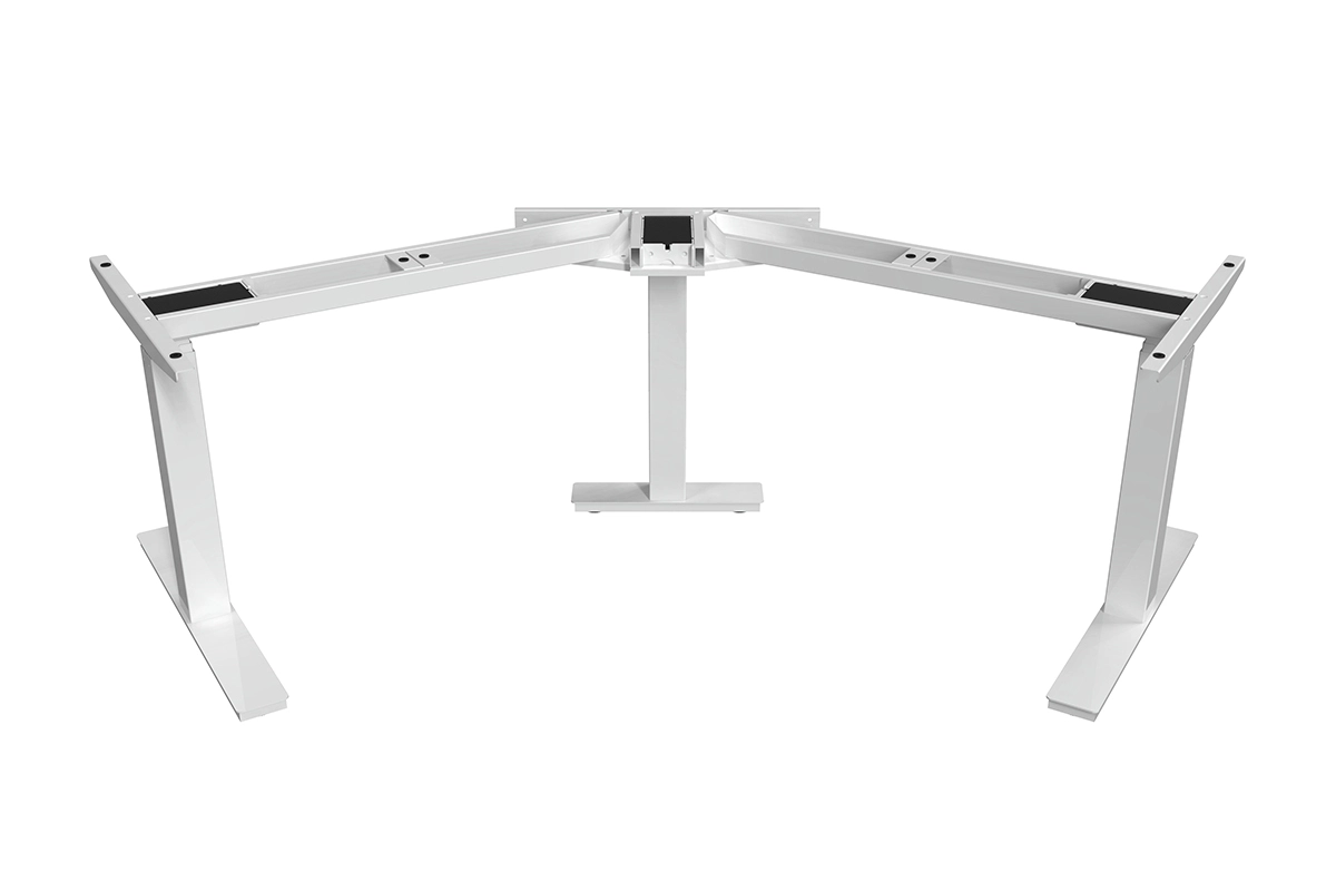 Electric motor driven height adjustable L-shape 120° desk frame 23 -Vakadesk