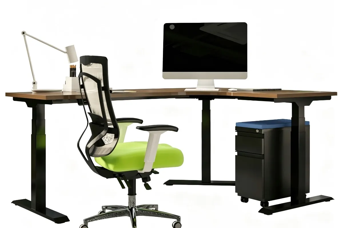 Electric motor driven height adjustable corner table 23 -Vaka (1)